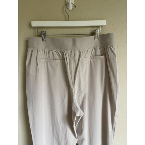 ATHLETA Size 16T Tall Abalone Cream Ivory Nylon Jogger Pants Zip Pockets Zip Ank - Picture 6 of 8